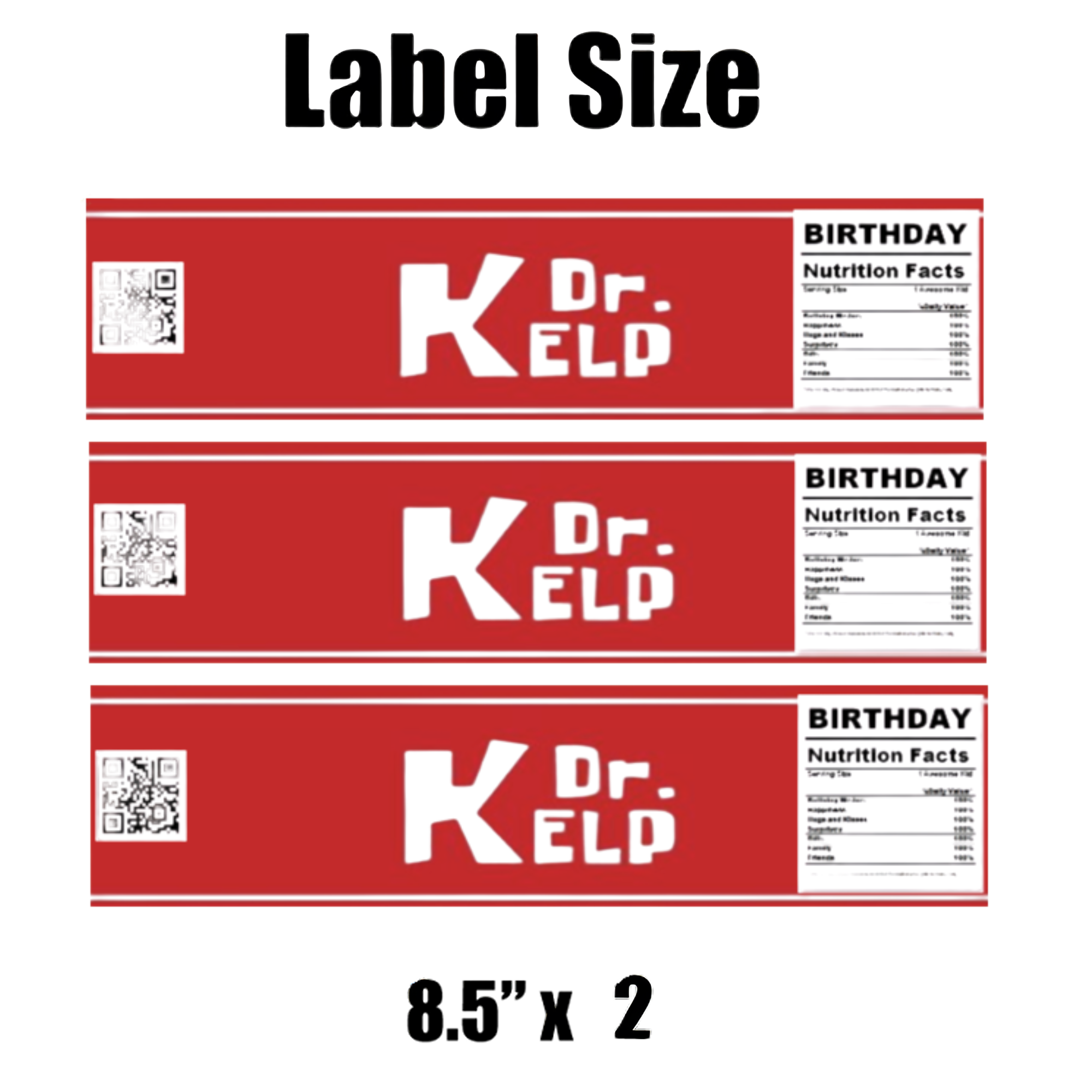 Dr Kelp Soda Bottle Labels, Under the Sea Birthday Party Favors, Set of 12
