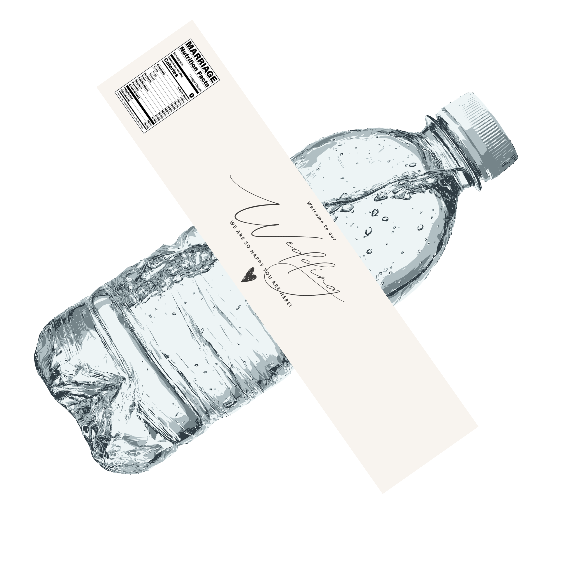 Welcome To Our Wedding Water Bottle Labels |Set of 12| Custom Drink Labels| Elegant| 8.5in