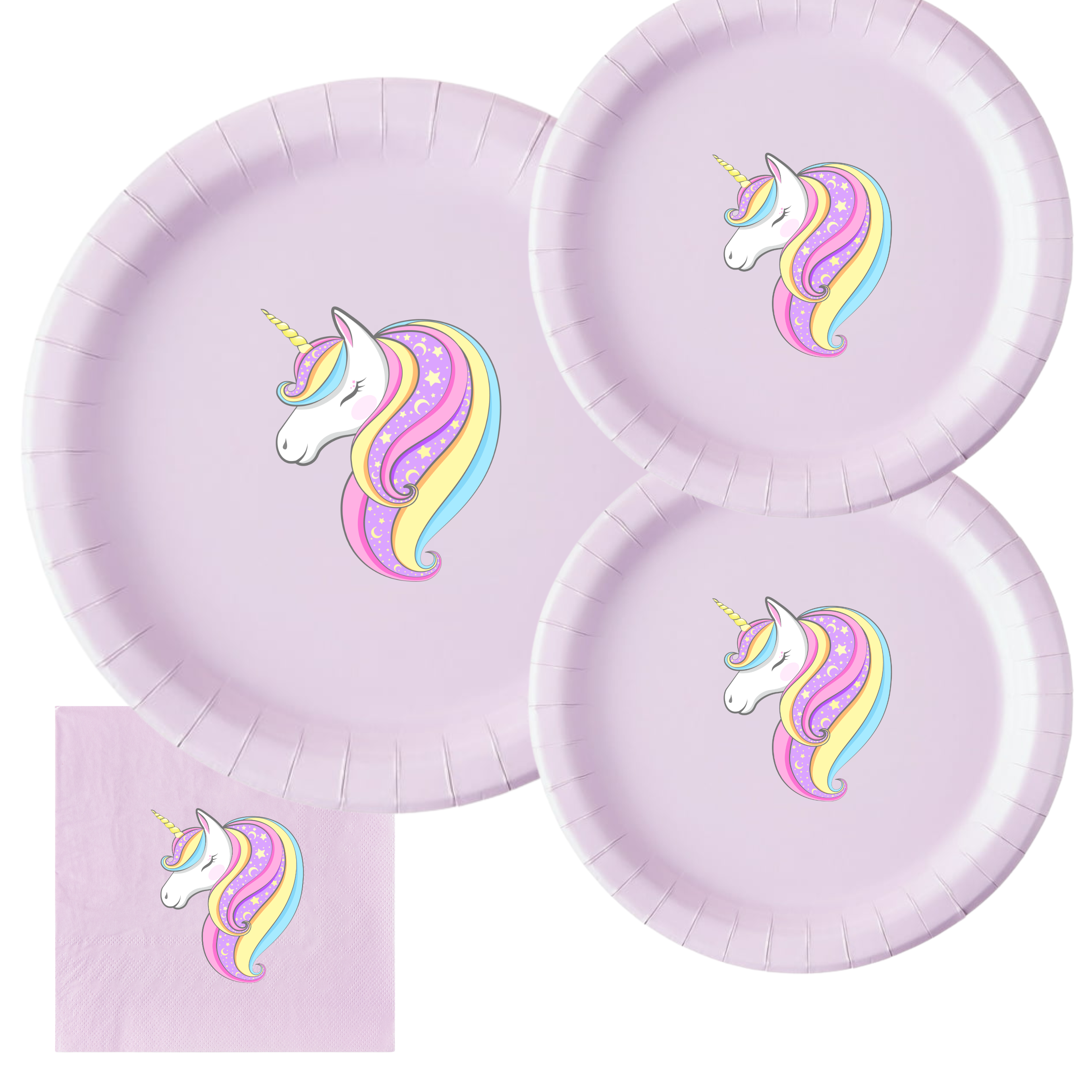 Unicorn Birthday Party | Disposable Plates Set | Magical Table Decor | Matching Paper Supplies | Fantasy Theme Bundle