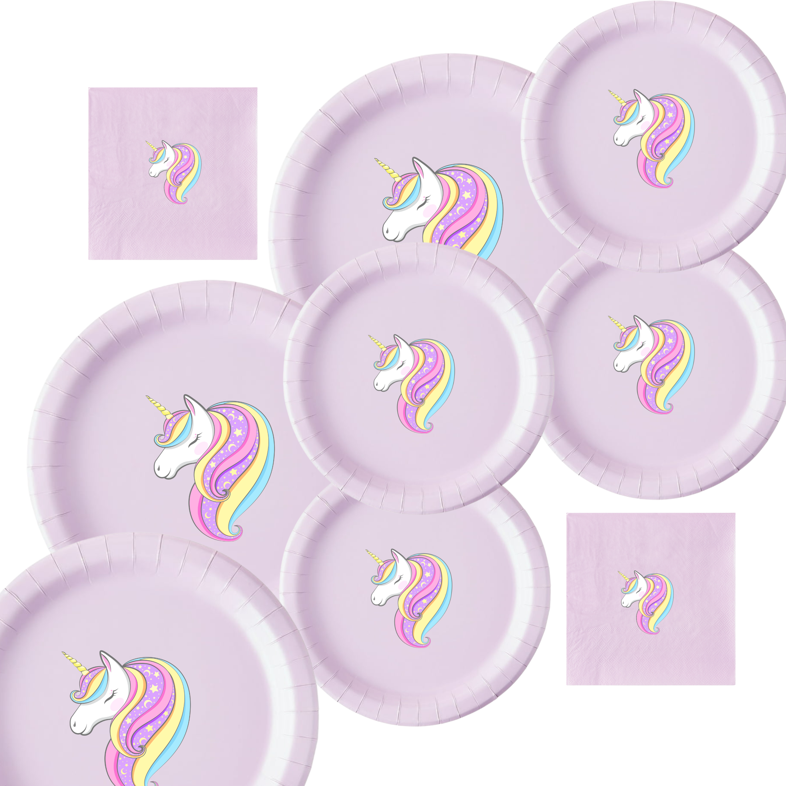 Unicorn Birthday Party | Disposable Plates Set | Magical Table Decor | Matching Paper Supplies | Fantasy Theme Bundle