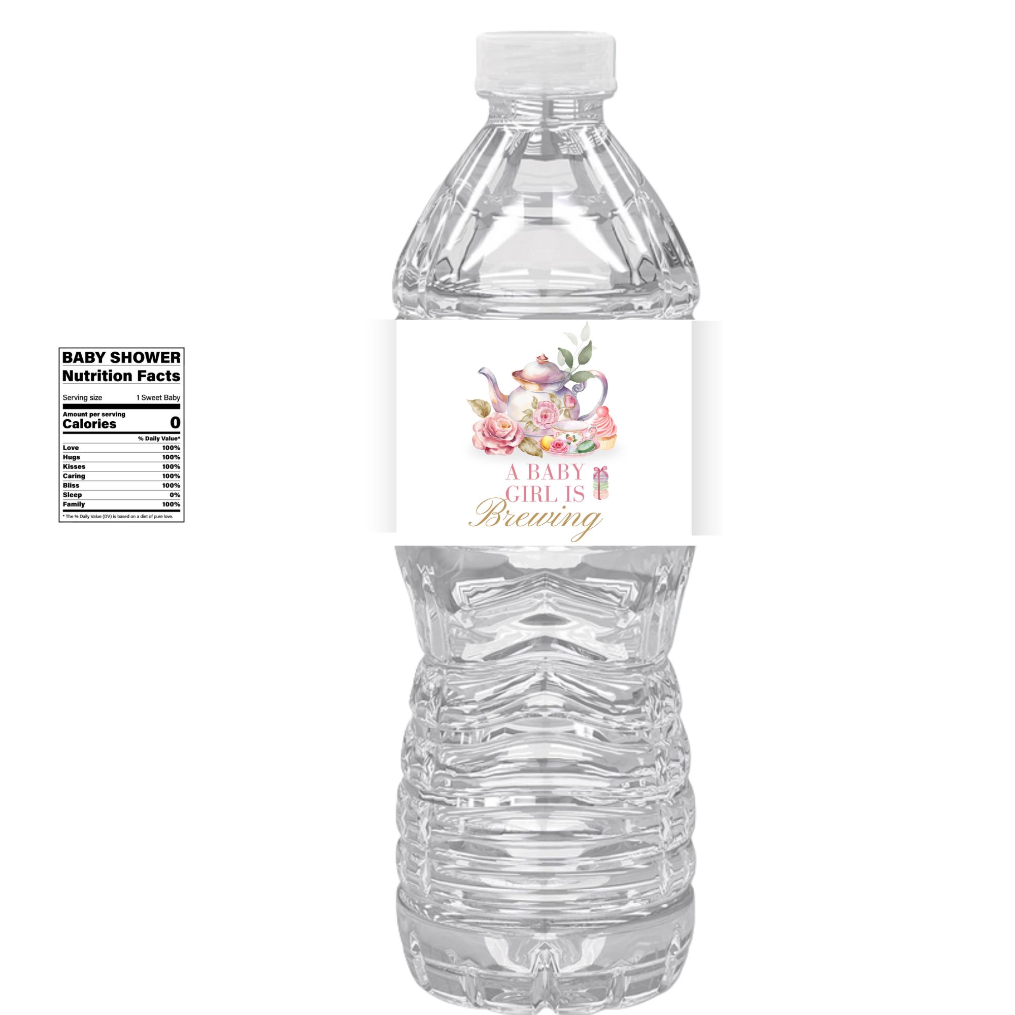 A Baby Is | Brewing Baby Shower Water Bottle Labels | Set Of 12 | Tea Pot Theme | Drink Wrap Favors | Custom Party Decor