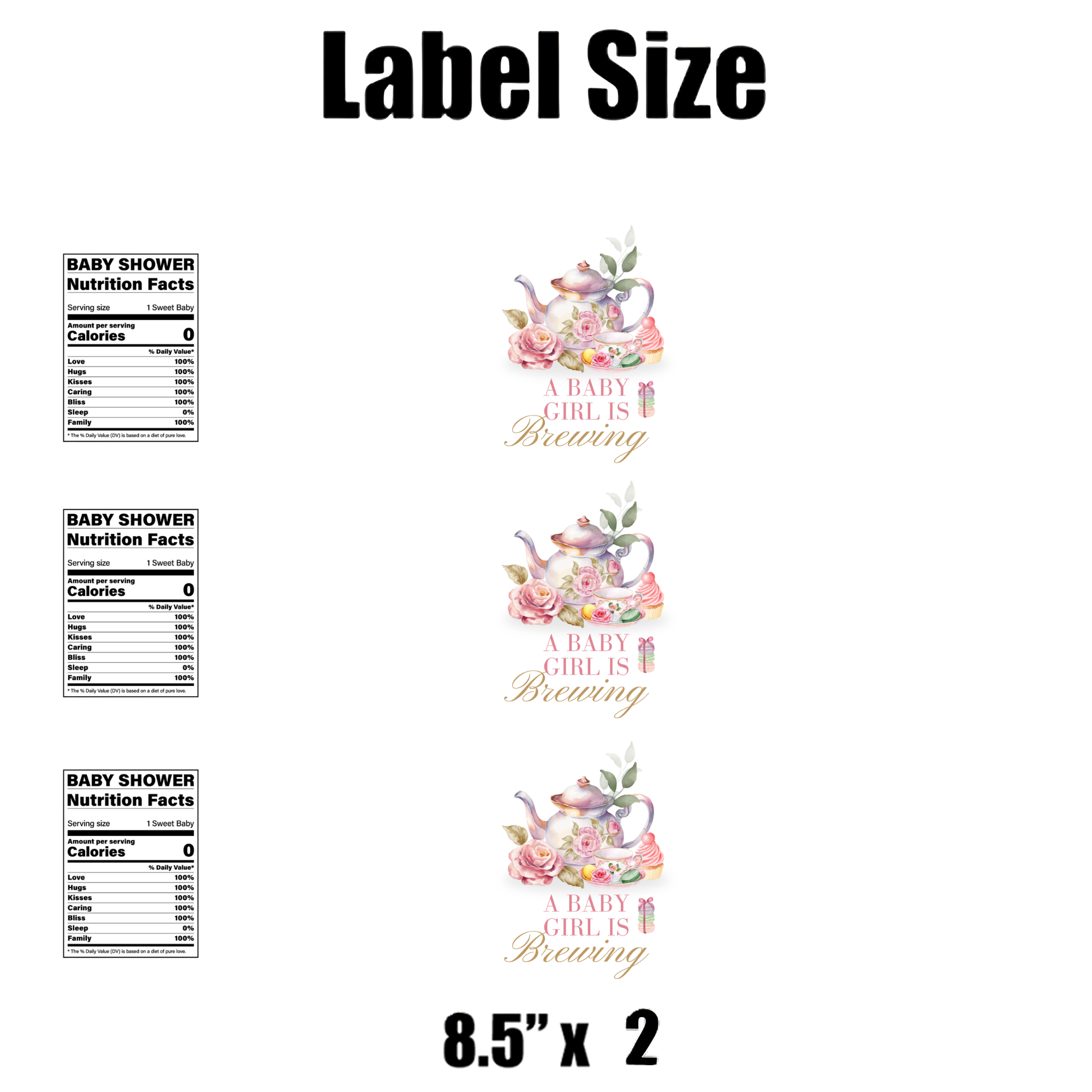 A Baby Is | Brewing Baby Shower Water Bottle Labels | Set Of 12 | Tea Pot Theme | Drink Wrap Favors | Custom Party Decor