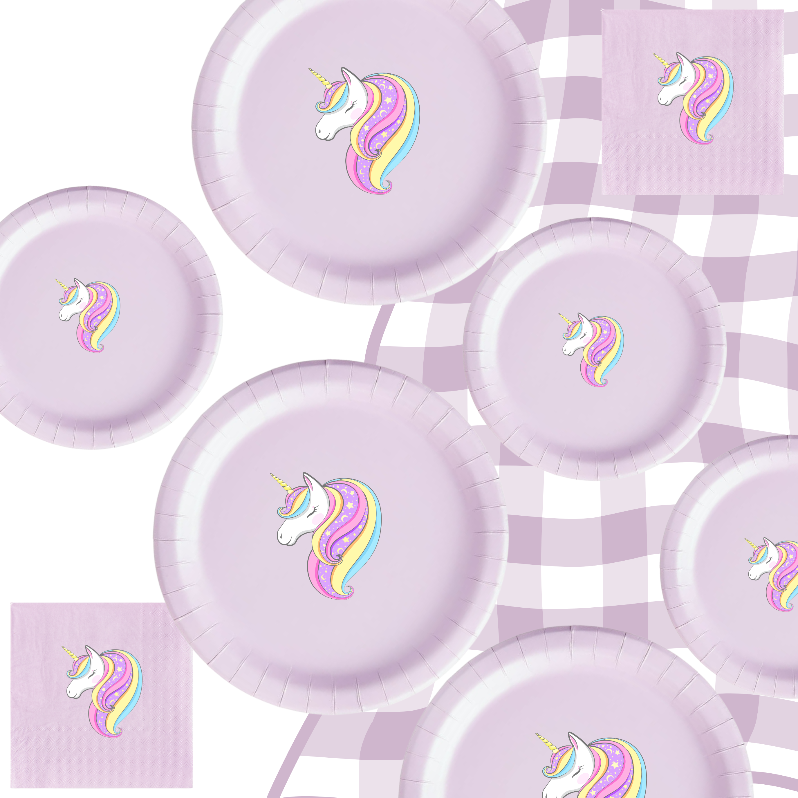 Unicorn Birthday Party | Disposable Plates Set | Magical Table Decor | Matching Paper Supplies | Fantasy Theme Bundle