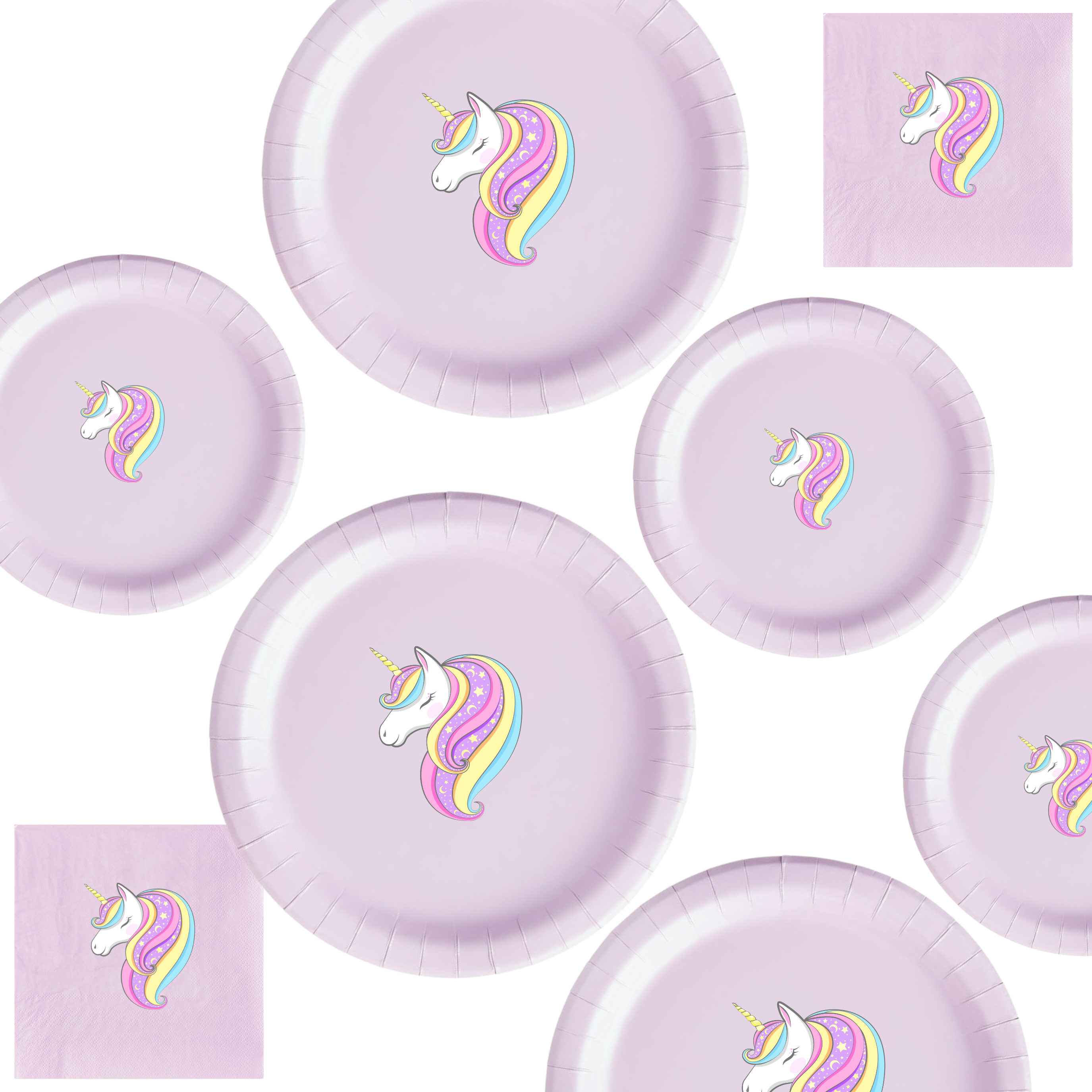 Unicorn Birthday Party | Disposable Plates Set | Magical Table Decor | Matching Paper Supplies | Fantasy Theme Bundle