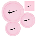 Custom Retro Basketball Party Tableware Set | Pink with Black Design | 45PCS Disposable Party Supplies | 15 Dinner Plates 15 Dessert Plates 15 Napkins | Sports Theme