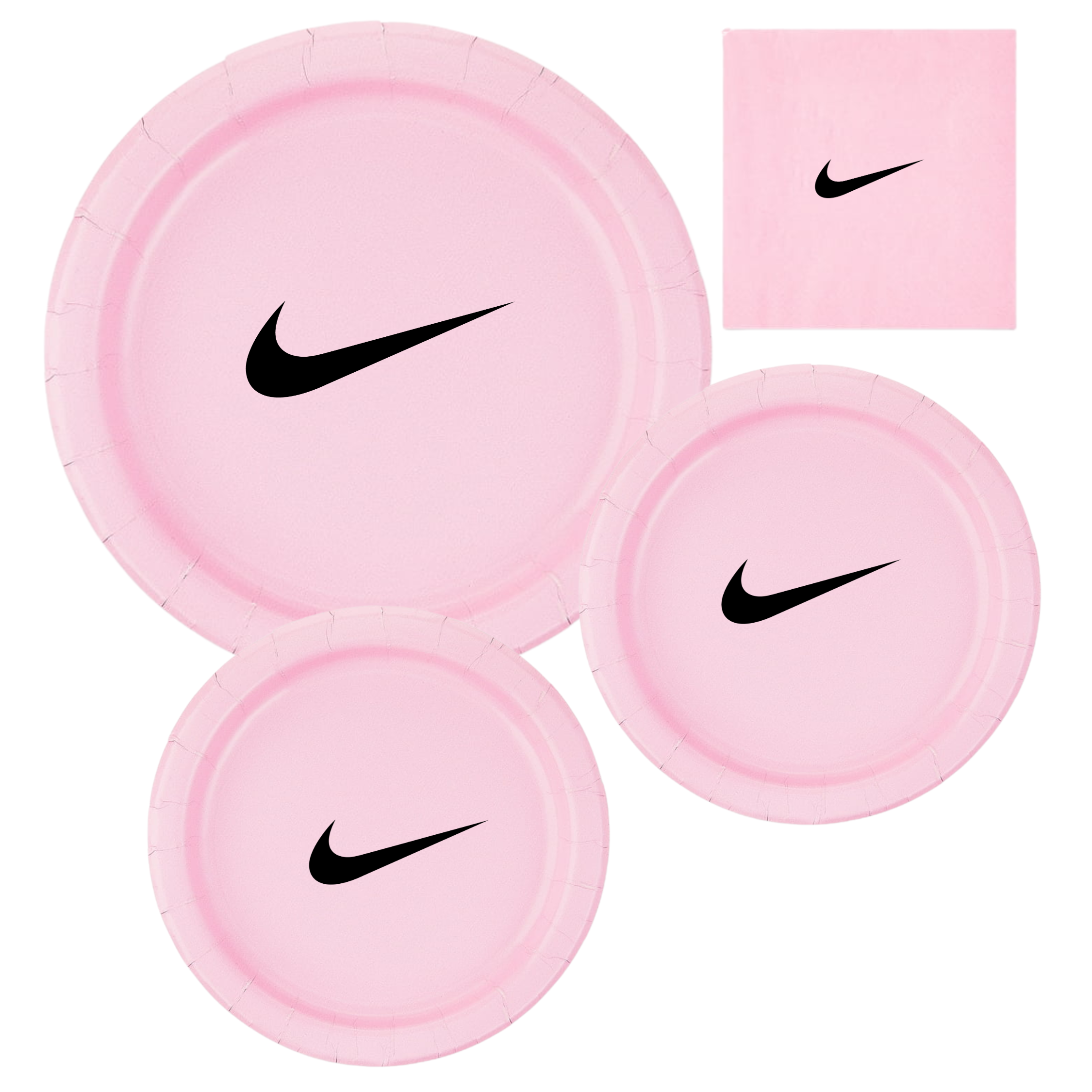 Custom Retro Basketball Party Tableware Set | Pink with Black Design | 45PCS Disposable Party Supplies | 15 Dinner Plates 15 Dessert Plates 15 Napkins | Sports Theme