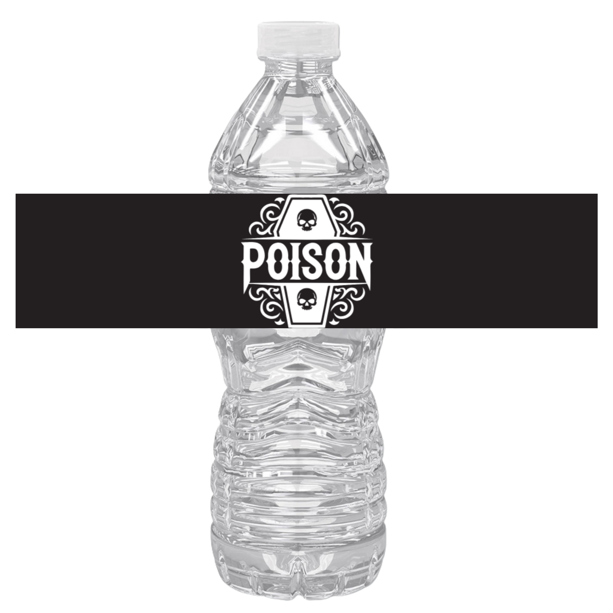 Fun Spooky Poison Halloween Party Water Bottle Labels | Set Of 12 | Spooky Theme Decor | Creepy Drink Wraps