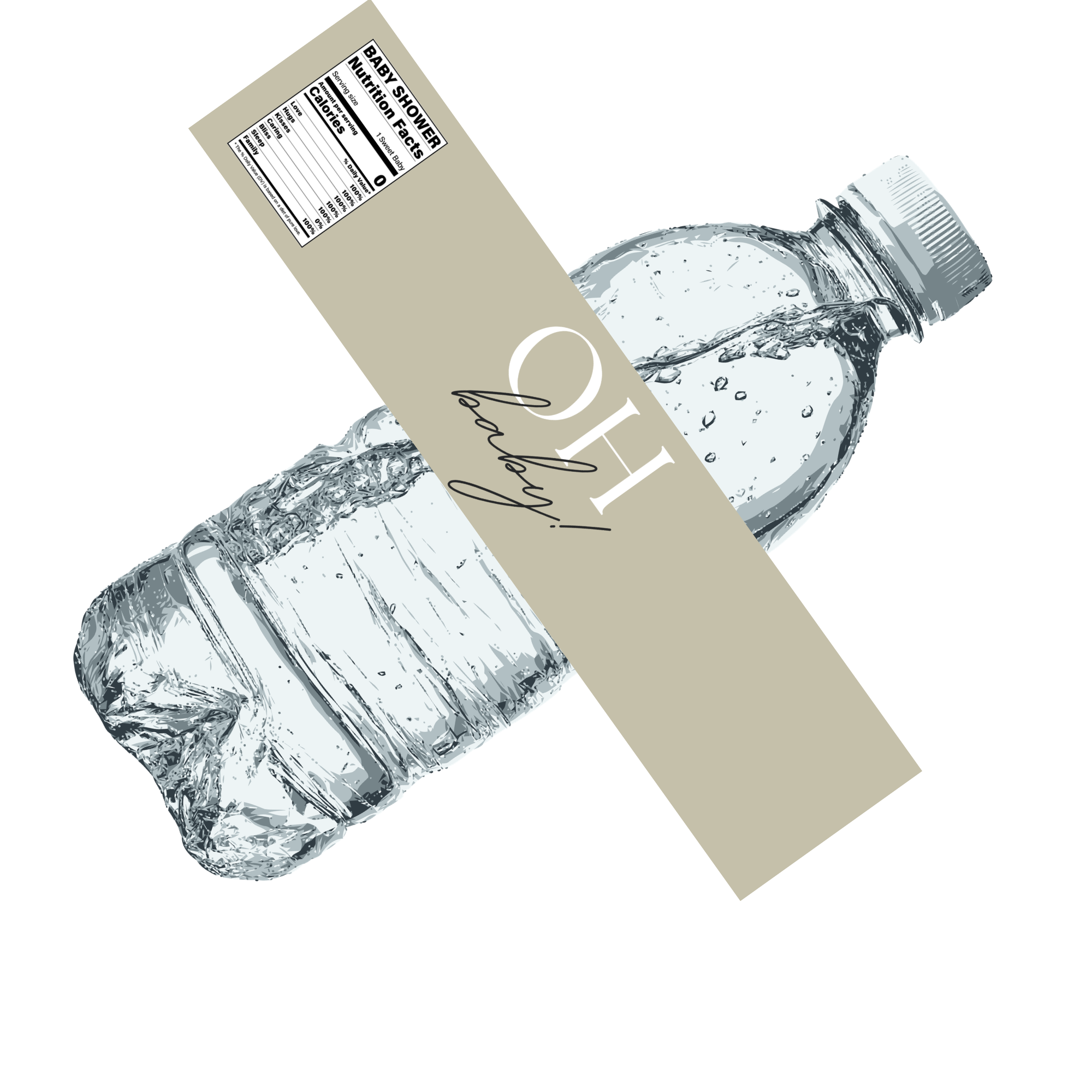 Oh Baby | Water Bottle Labels | Baby Shower Decor | Custom Party Supplies | Baby Celebration Favors | Drink Label Stickers