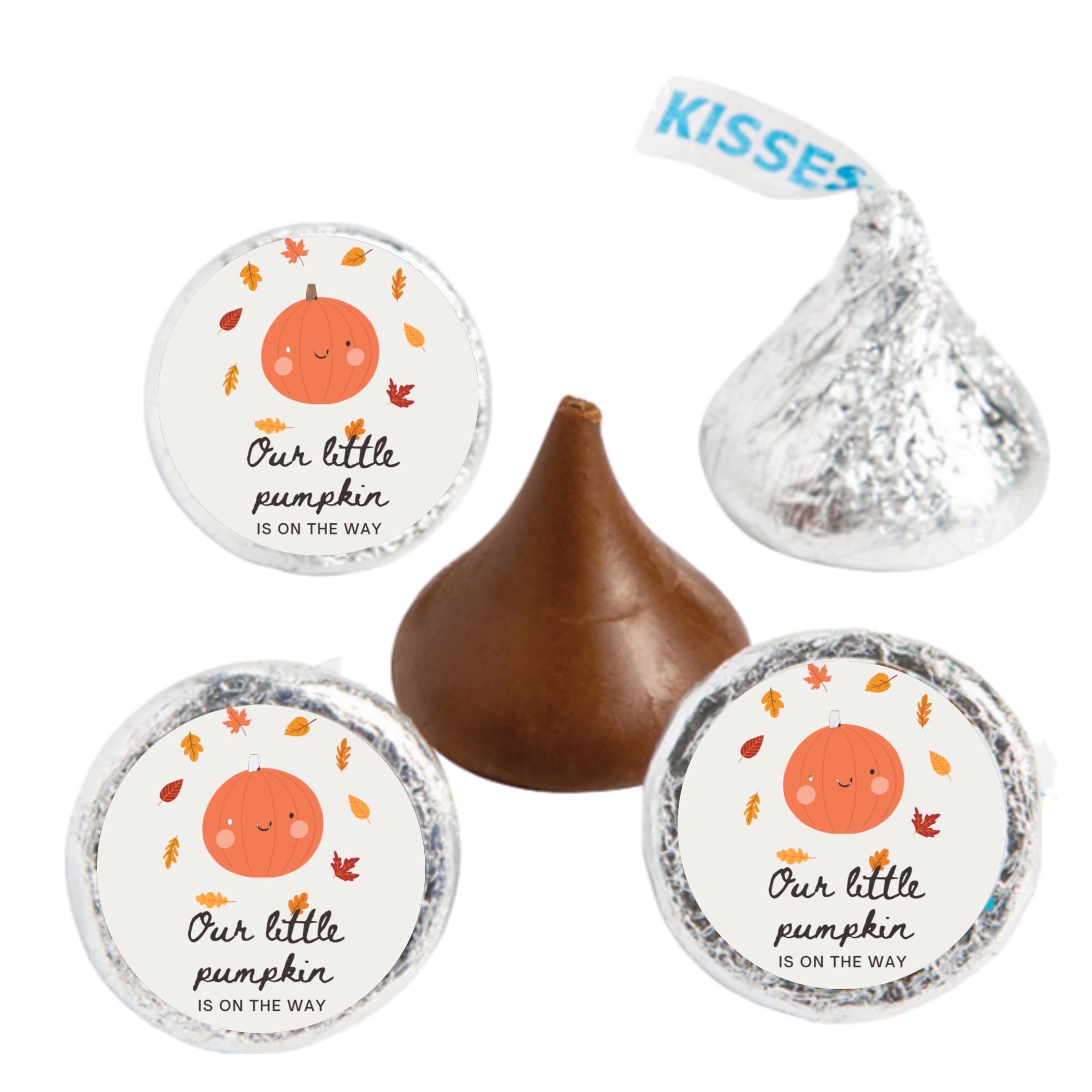 Our Little Pumpkin Candy Stickers | Baby Shower Pumpkin Labels | 100| Glossy|Candy Table Accents