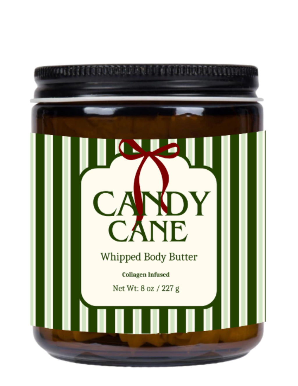 Christmas Candy Cane Whipped Body Butter | Ultra Creamy Peppermint Spearmint Blend | Nourishing | 8 oz Jar