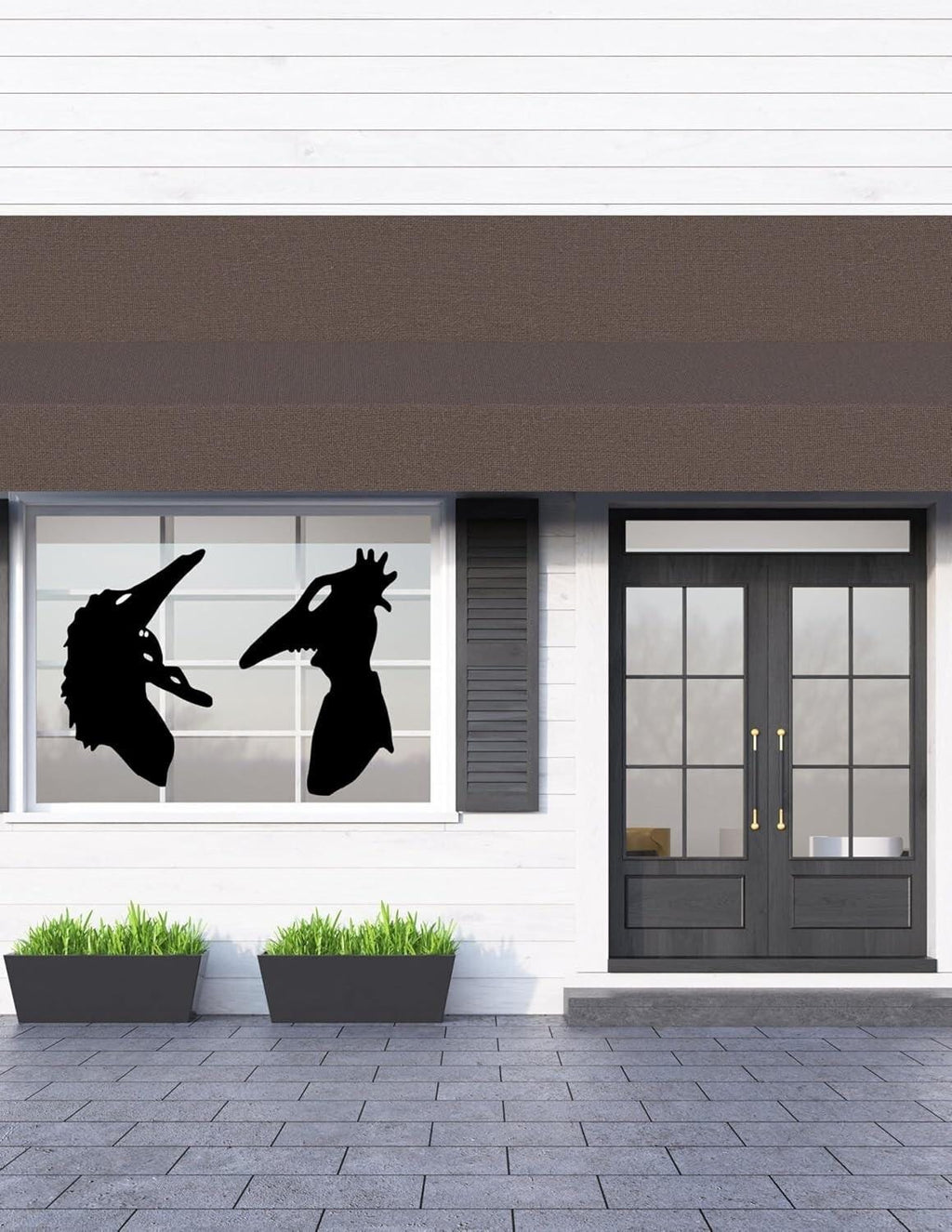 Large Halloween Spooky SET Adam & Barbara window Cling silhouette|Reusable|