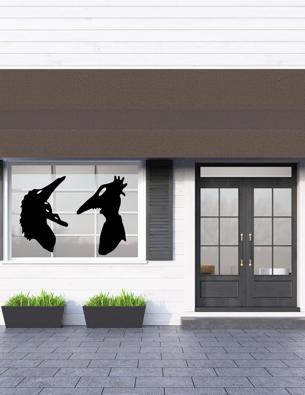 Large Halloween Spooky SET Adam & Barbara window Cling silhouette|Reusable|
