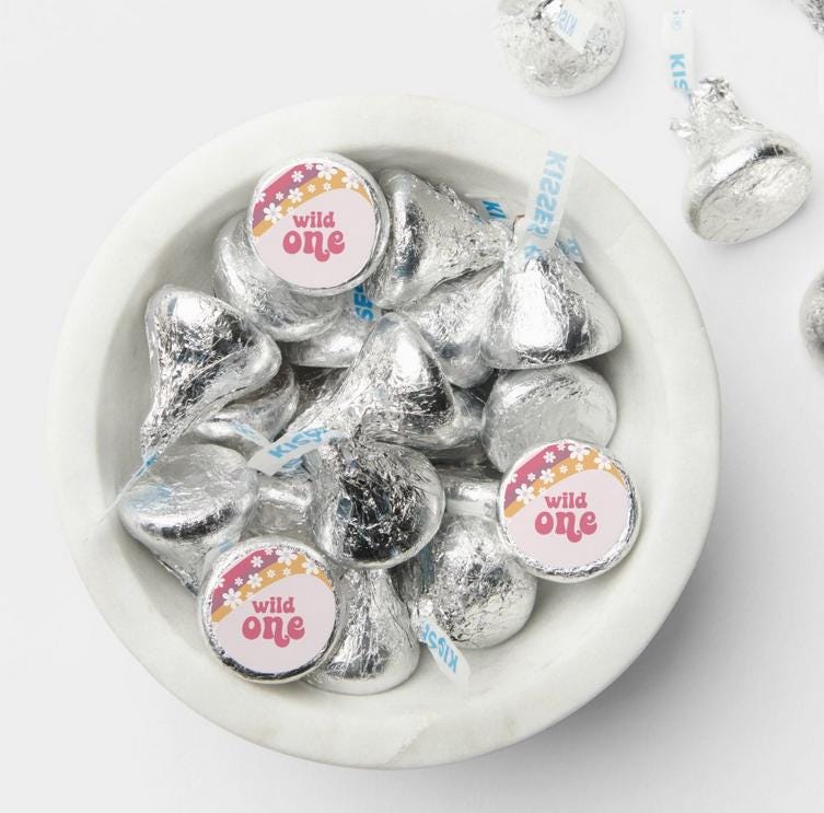 Wild One Mini Candy Labels | 1st Birthday Boho Flower Theme | 100ct| Candy Stickers