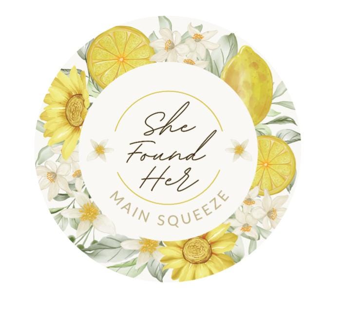 She Found Her Main Squeeze| Chocolate Candy Kiss Stickers|Bridal Shower Party Favors|100ct