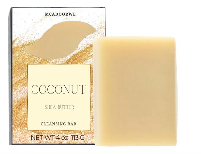 Coconut Cleansing Soap Bar|Cocoa Butter|Collagen infused Handmade Soap Bars|Moisturizing Bath Bar