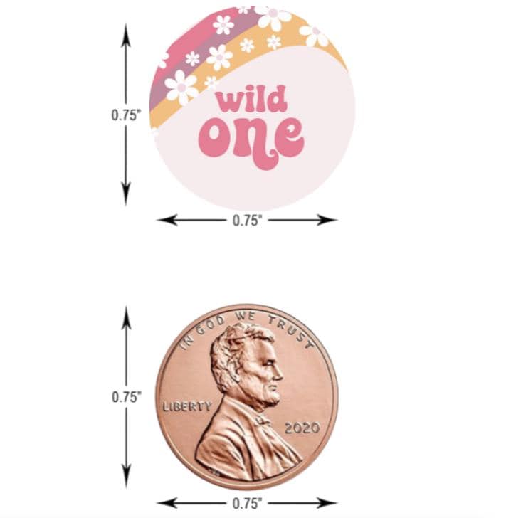 Wild One Mini Candy Labels | 1st Birthday Boho Flower Theme | 100ct| Candy Stickers