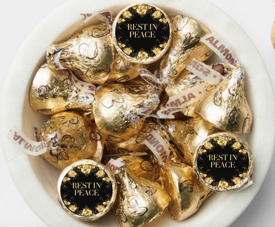 Rest in Peace|Chocolate Candy Stickers| Funeral Repast Party Favor