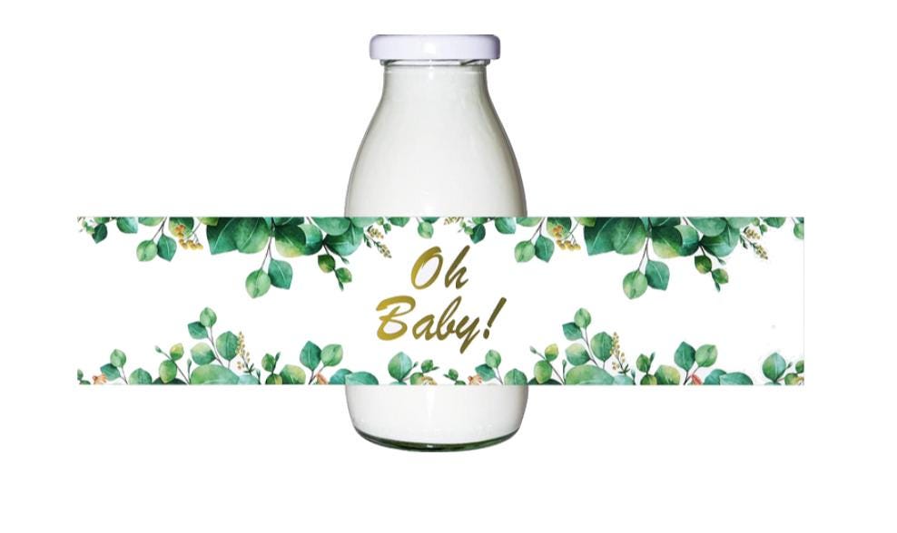 Ohh Baby Water Bottle Labels | 12 Pack | Gender Neutral Baby Shower Supplies