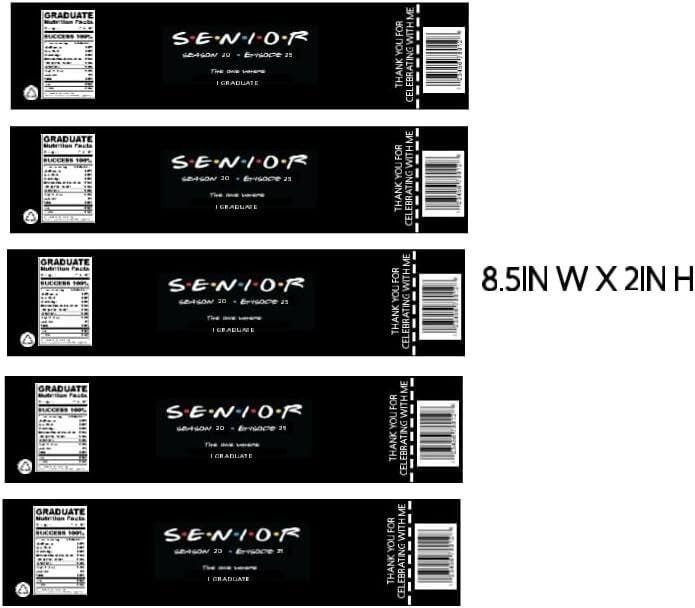 Senior Graduation Water Bottle Labels, Season 20 Episode 25, 8.5 x 2 in, 12pcs