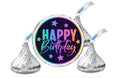 Happy Birthday | Mini Chocolate Candy Labels | 100 Glossy 0.75 Inch Stickers | Party Favors