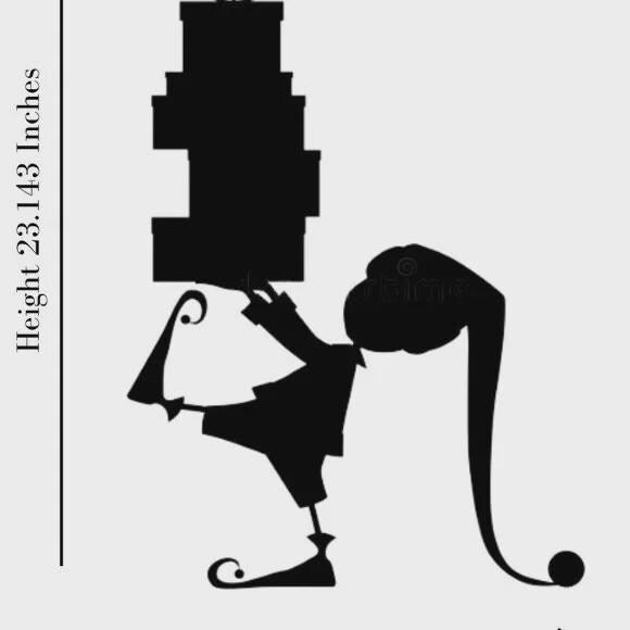 Giant CHRISTMAS ELF carrying Christmas Window Cling Decal silhouette|Reusable
