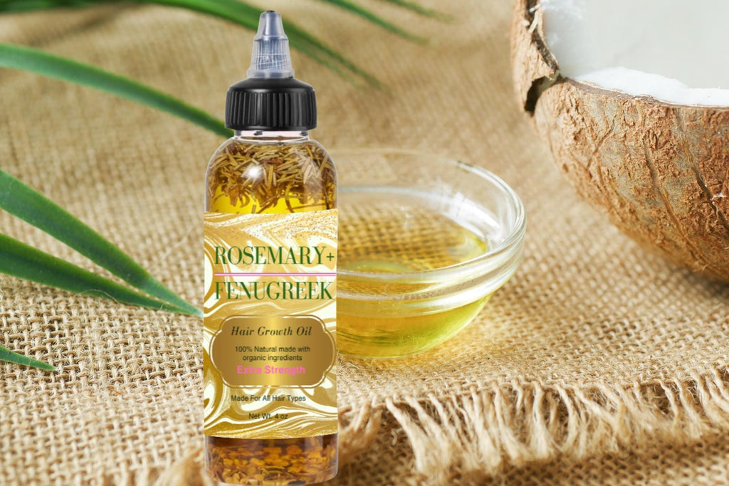 Rosemary Fenugreek Extra Strength Hair Oil | Herbal Infused Scalp Treatment | 4oz | Growth Oil