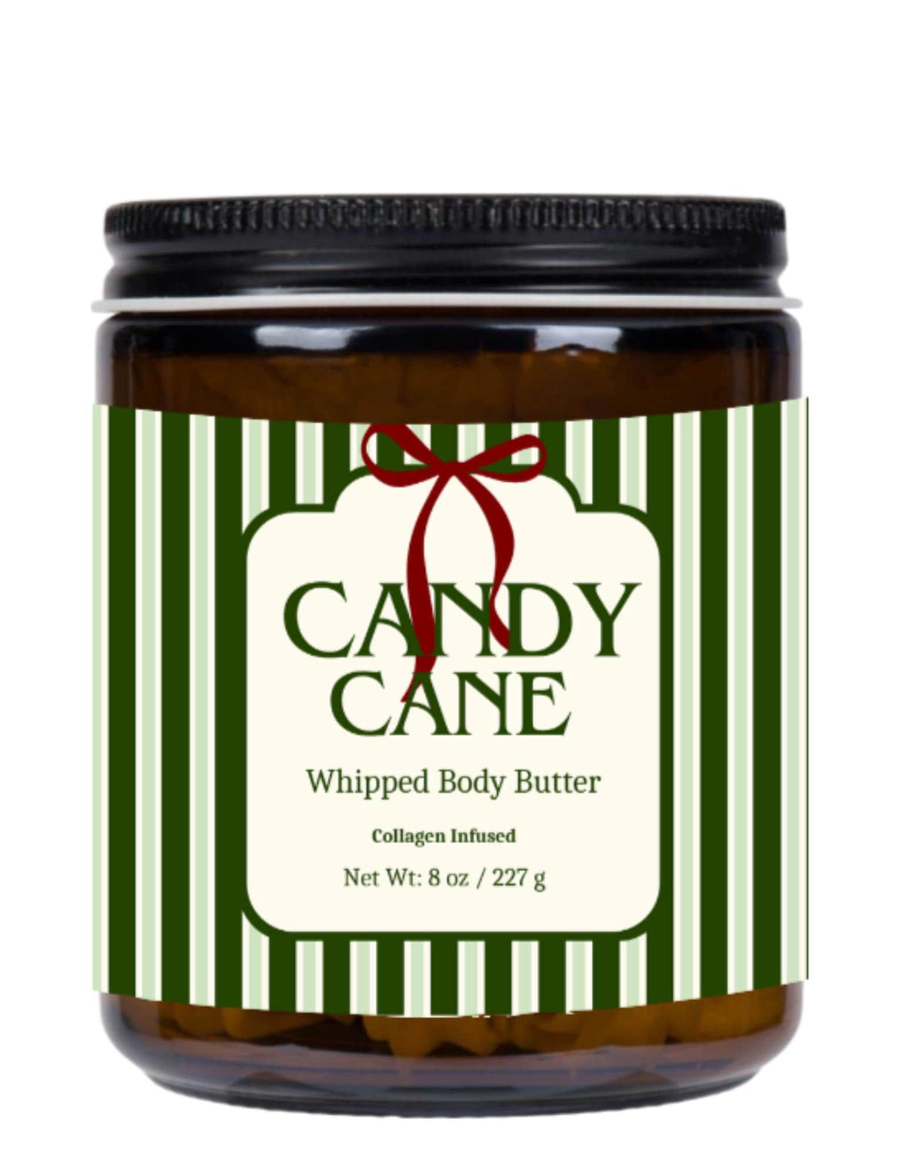 Christmas Candy Cane Whipped Body Butter | Ultra Creamy Peppermint Spearmint Blend | Nourishing | 8 oz Jar