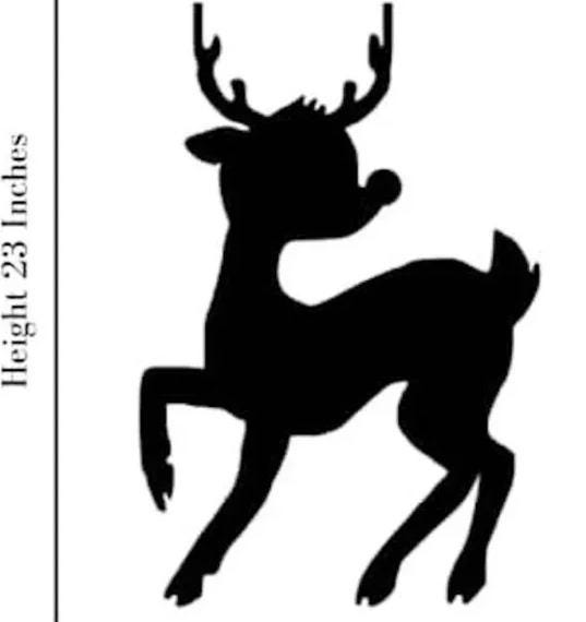 Christmas Window Decal Set, Reindeer and Elves Silhouette, 23 x 15 Inches