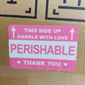 Pink Shipping Labels Set, Heavy and Perishable Warning Stickers, Handle with Care Labels, 32 Count