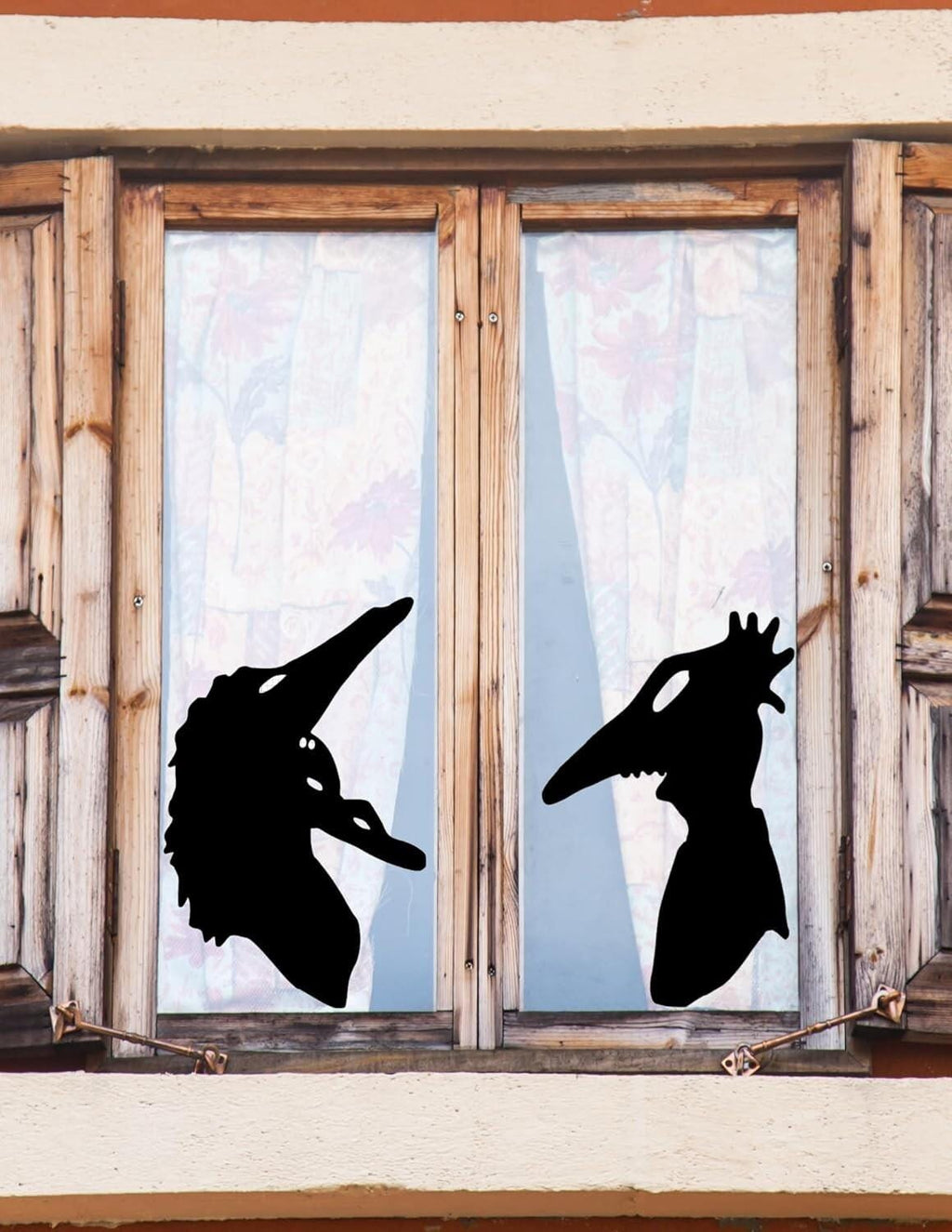 Large Halloween Spooky SET Adam & Barbara window Cling silhouette|Reusable|