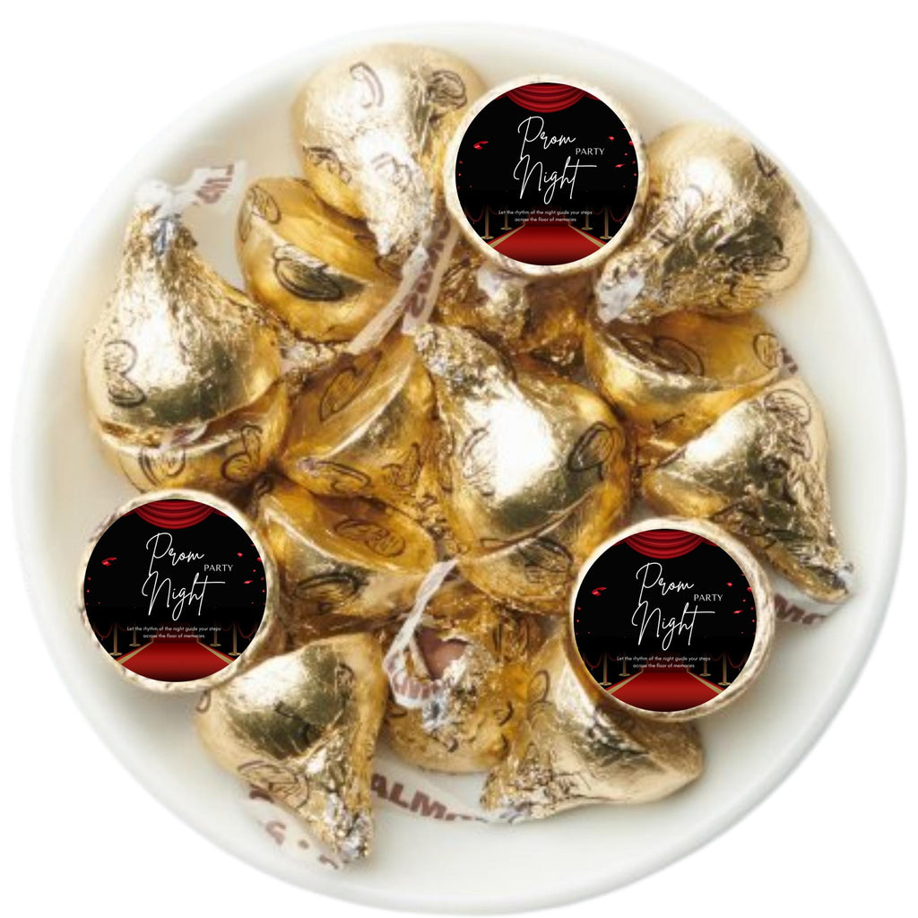 Prom Night Chocolate Stickers | 100 Peel & Stick Candy Labels | Glossy Durable Party Stickers | Self-Adhesive