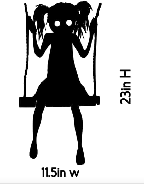 Halloween Spooky Girl Swinging Window Cling Decal | 23H | Reusable| Halloween Decals