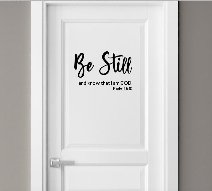 Religious Wall Art, Be Still and Know That I Am God, Psalm 46:10 Scripture Quote, Black Frame