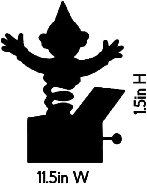 Jack in The Box Window Cling Decal | Large Christmas Silhouette Decal | Reusable| 15H