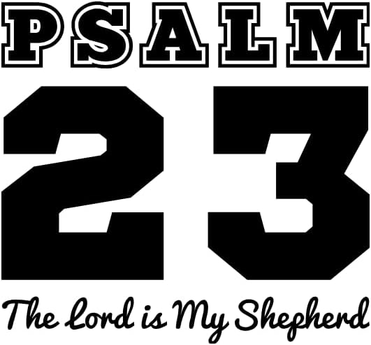 Psalm 23 Wall Decal, The Lord is My Shepherd, Religious Scripture Wall Art, 12.5in W x 11.5in H, Black