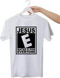 Jesus Rated E Iron Vinyl Decal | E for Everyone Faith Iron-On Design | Religious T-Shirt Graphic | | Hoodie