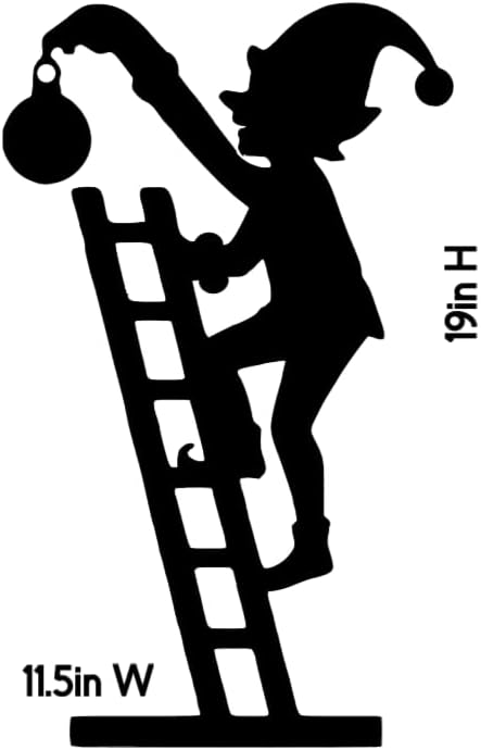 Large Elf Climbing Ladder Christmas Window Cling Decal | Reusable | Christmas Decor| 19H| Reusable