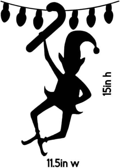 Reusable Christmas Elf Window Decal| Elf Hanging Silhouette| Indoor|Holiday Decoration| 15H