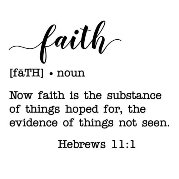 Faith Definition Wall Art with Hebrews 11:1 Bible Verse Quote, Inspirational Typography Print