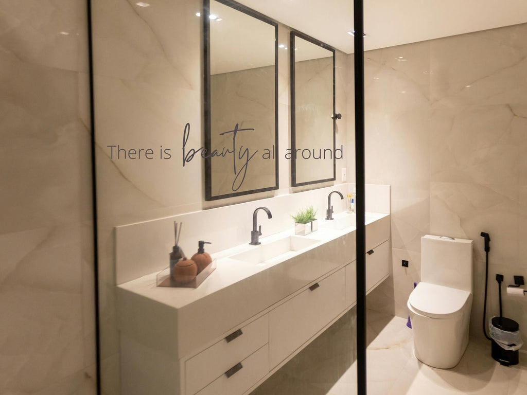 There Is Beauty All Around Inspirational Wall Decal | Black| Large Vinyl Decal| Durable| 7x23.5in