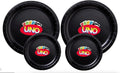 Custom Birthday Card Game Party Paper Plates, Black, Large and Small Sizes, 60 piece Combo Pack