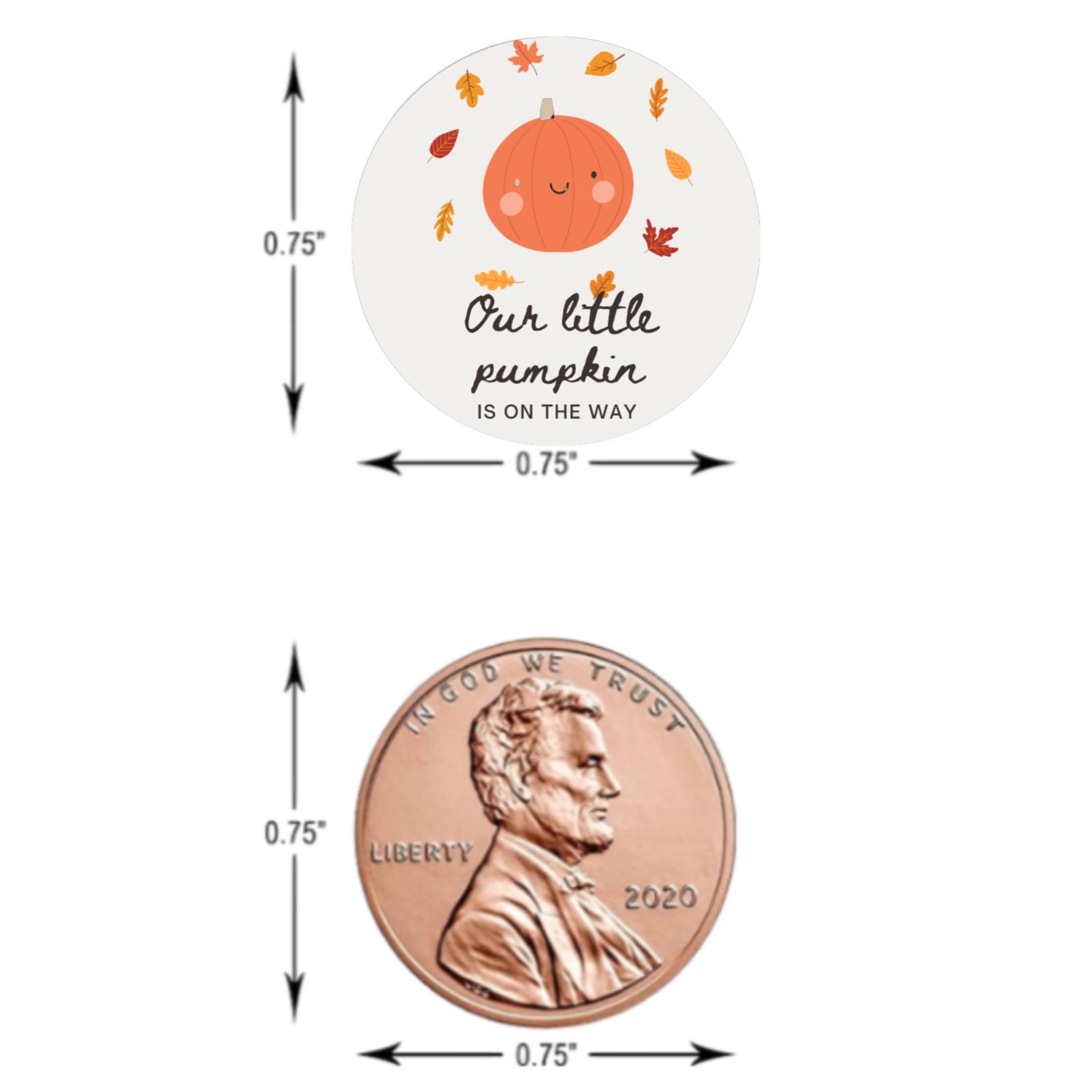 Our Little Pumpkin Candy Stickers | Baby Shower Pumpkin Labels | 100| Glossy|Candy Table Accents