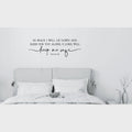 Scripture Wall Decal, Psalm 4:8 Bible Verse Quote, Religious Bedroom Decor, Black Calligraphy Design
