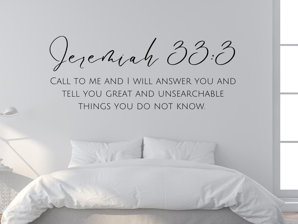 Jeremiah 33:3 Bible Verse Wall Art | Faith Based Motivation | Vinyl Wall Decals