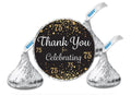 75th Birthday Kisses Candy Stickers| 100ct| Party Favors | 0.75i|Thank you Message