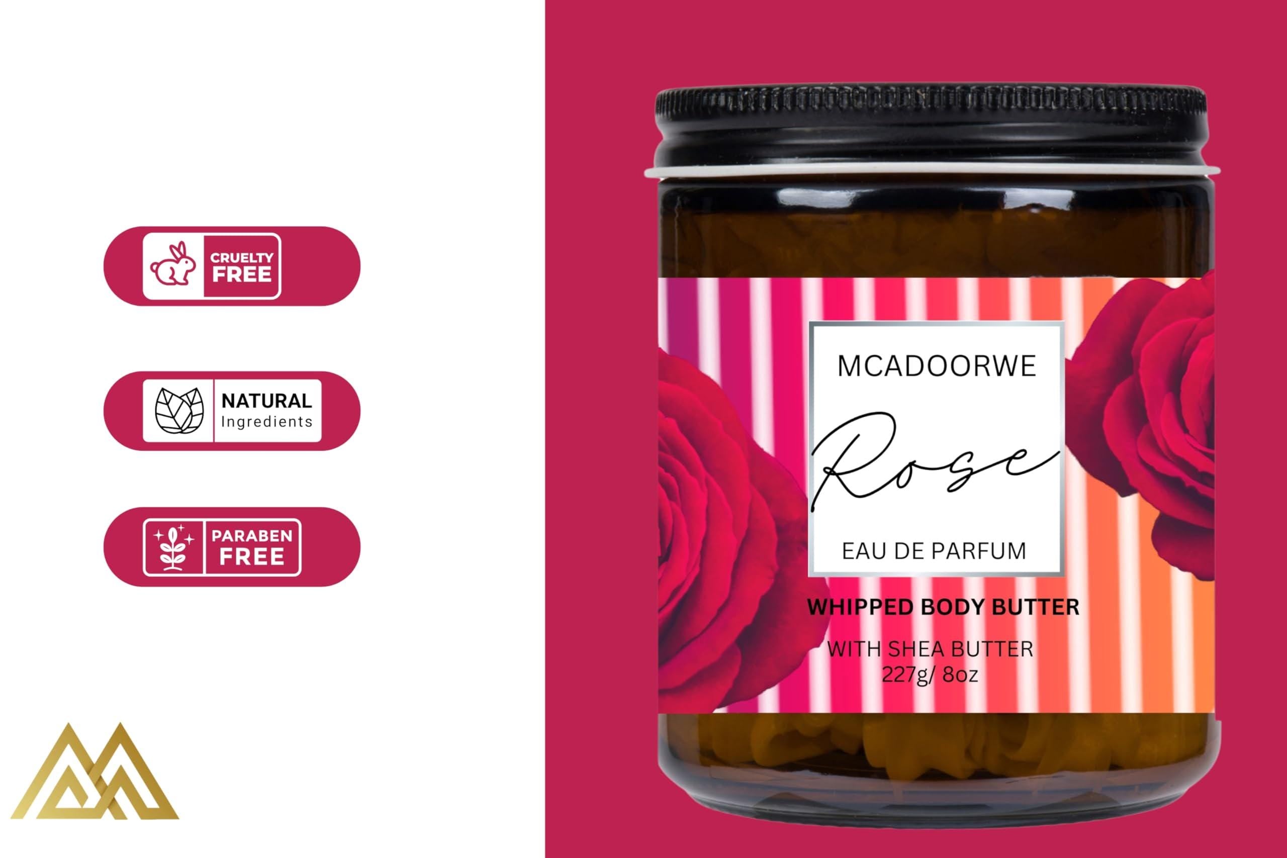 ROSE |Organic Whipped Body Butter| Exclusive| Moisturizing| 8oz