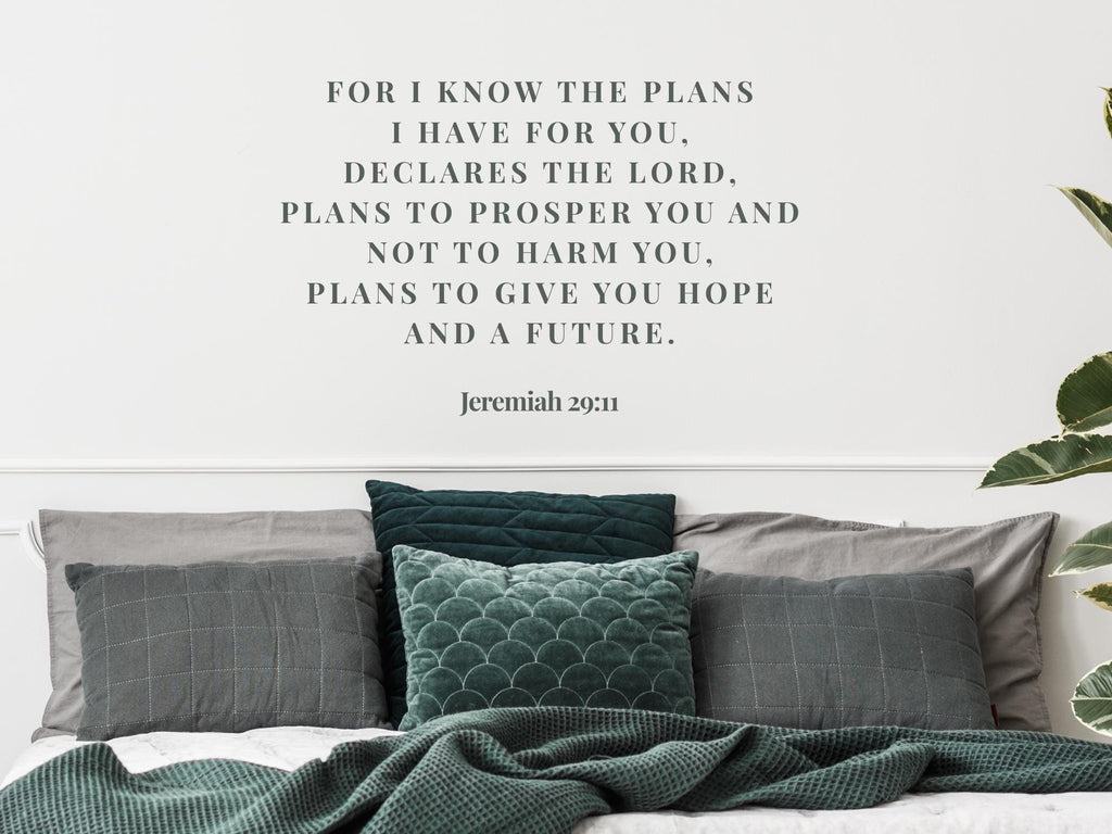 Jeremiah 29:11 Bible Verse Wall Art | Faith Based Motivation | Vinyl Wall Decals