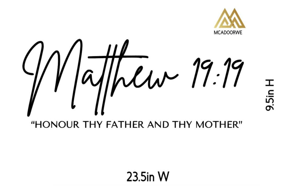 Matthew 19:19 Scripture Wall Decals | Motivational Bible Quotes | Peel and Stick Decor