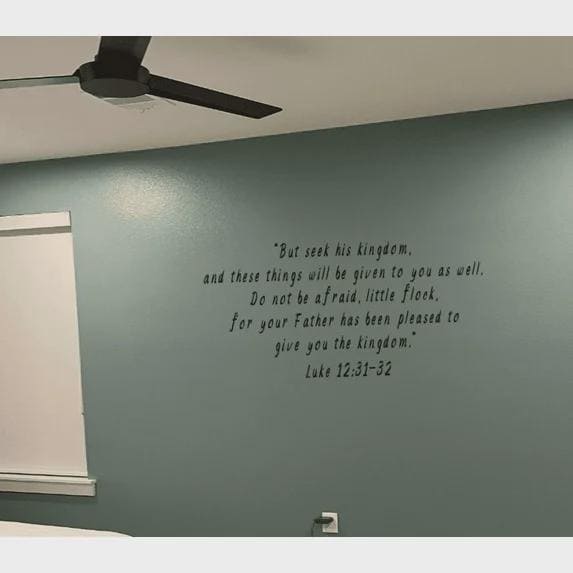 Luke 12:31-32 Bible Verse Vinyl Wall Decal, Religious Script