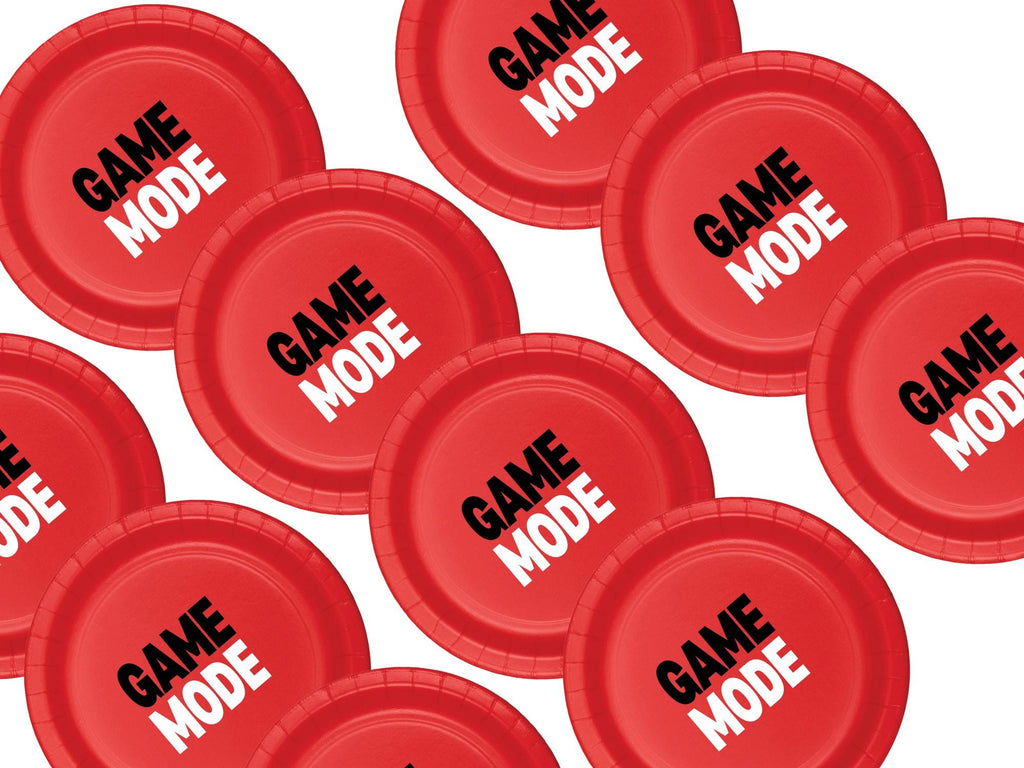 Game Mode Party Plates | Gamer Celebration Tableware | Dinner and Dessert Plates